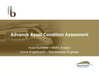 Advance Asset Condition Assesment