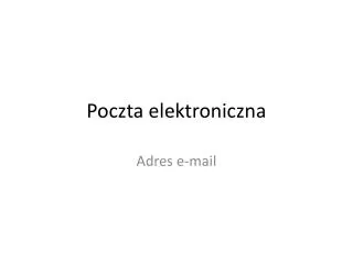 poczta elektroniczna