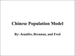 Chinese Population Model