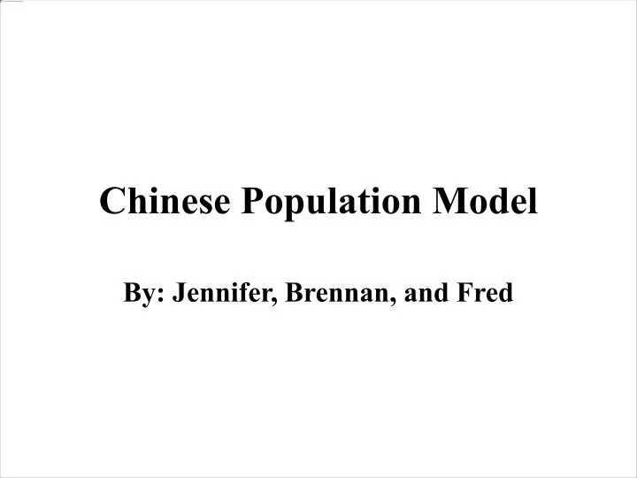 chinese population model