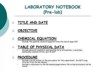 LABORATORY NOTEBOOK (Pre-lab)