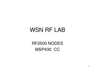 wsn rf lab