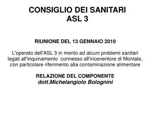 consiglio dei sanitari asl 3