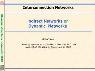 Indirect Networks or Dynamic Networks