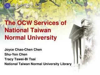 The OCW Services of National Taiwan Normal University