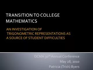 Transition to college mathematics