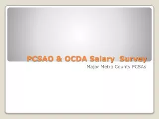 PCSAO &amp; OCDA Salary Survey