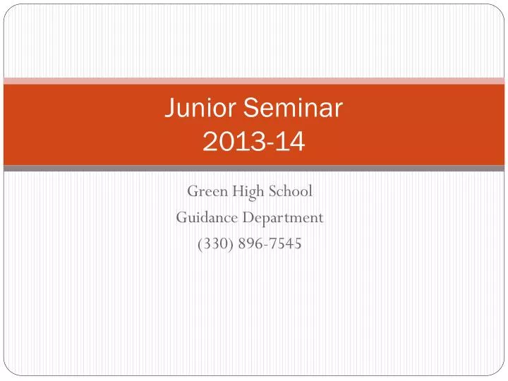 junior seminar 2013 14