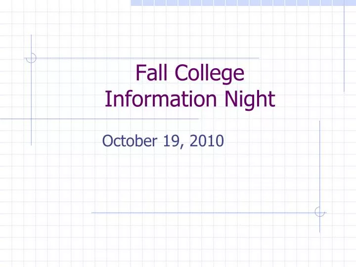 fall college information night