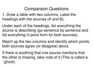 Comparison Questions