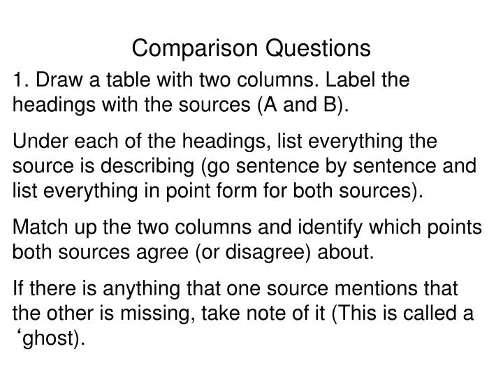 comparison questions