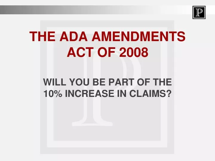 the ada amendments act of 2008