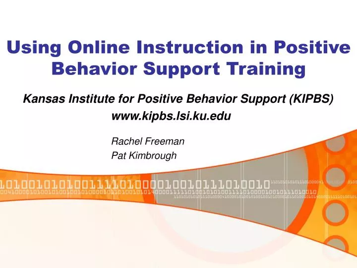 using online instruction in positive behavior support training