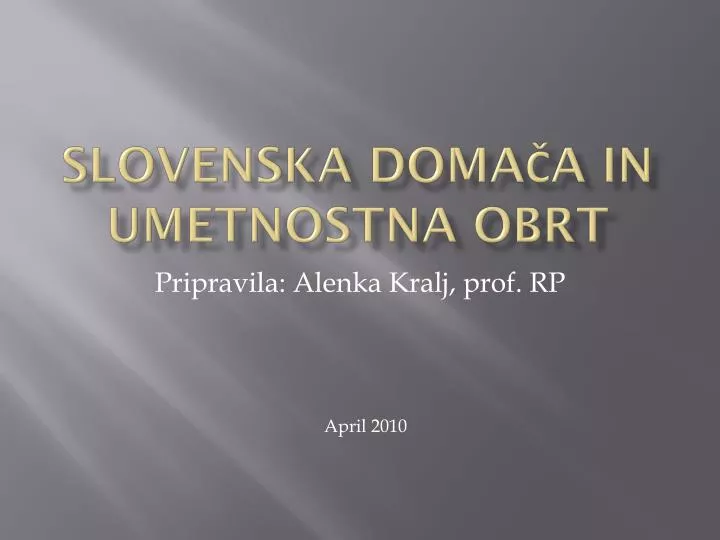 slovenska doma a in umetnostna obrt