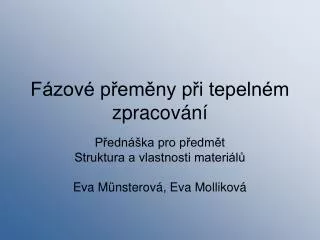 f zov p em ny p i tepeln m zpracov n