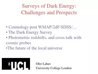 Surveys of Dark Energy: Challenges and Prospects