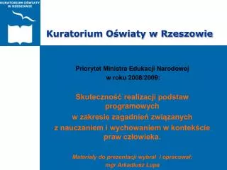 kuratorium o wiaty w rzeszowie