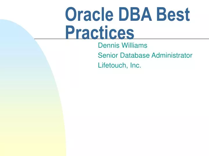 oracle dba best practices