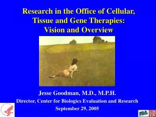 Research in the Office of Cellular, Tissue and Gene Therapies: Vision and Overview