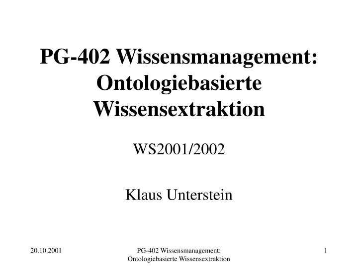 pg 402 wissensmanagement ontologiebasierte wissensextraktion
