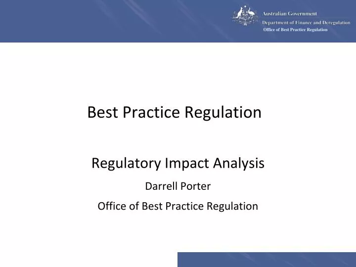 best practice regulation