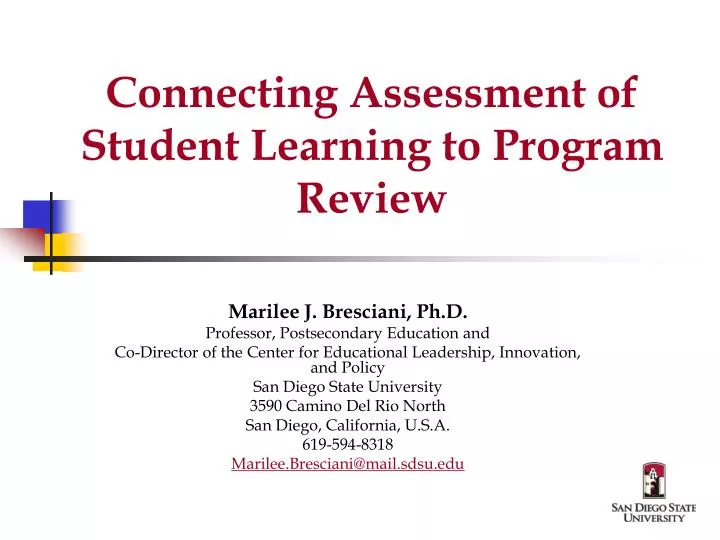 connecting assessment of student learning to program review