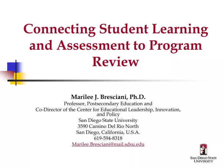 connecting student learning and assessment to program review