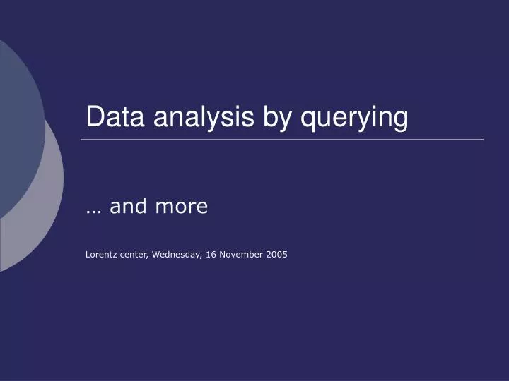 data analysis by querying