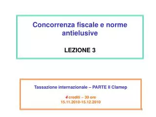 concorrenza fiscale e norme antielusive lezione 3