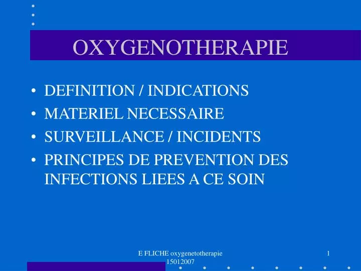 oxygenotherapie