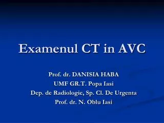 Examenul CT in AVC