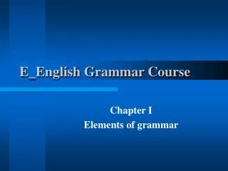 E_English Grammar Course