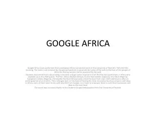 GOOGLE AFRICA