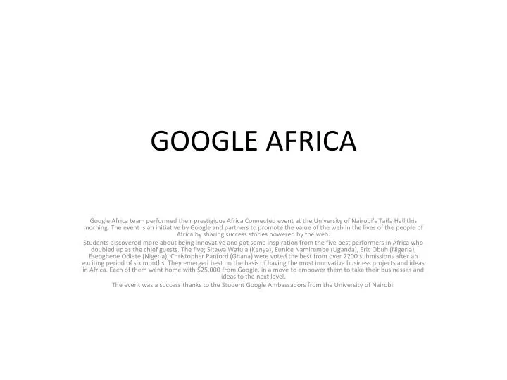 google africa