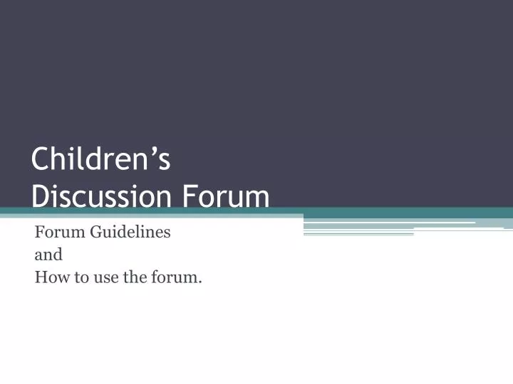 children s discussion forum