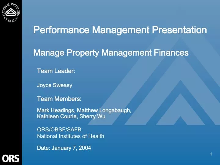 performance management presentation manage property management finances