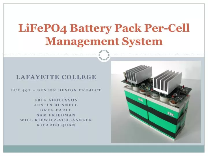 lifepo4 battery pack per cell management system