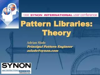 Pattern Libraries: Theory