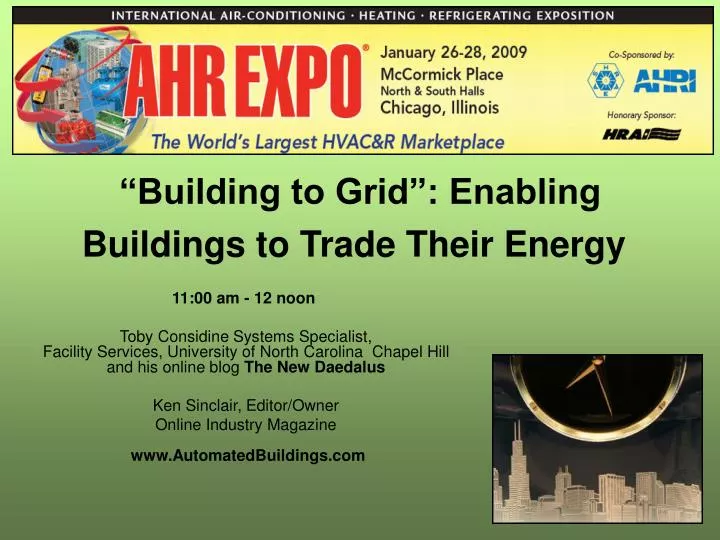 building to grid enabling buildings to trade their energy