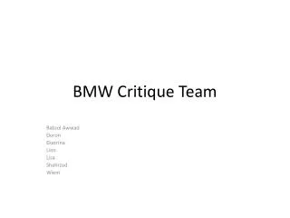 BMW Critique Team