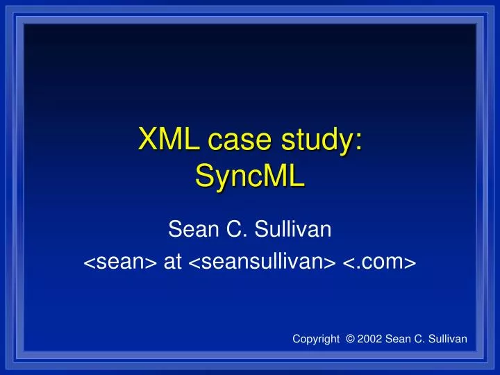 xml case study syncml