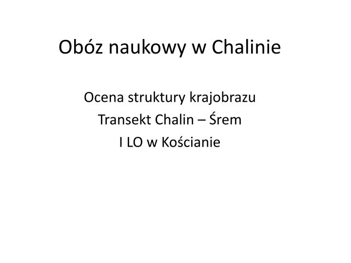 ob z naukowy w chalinie