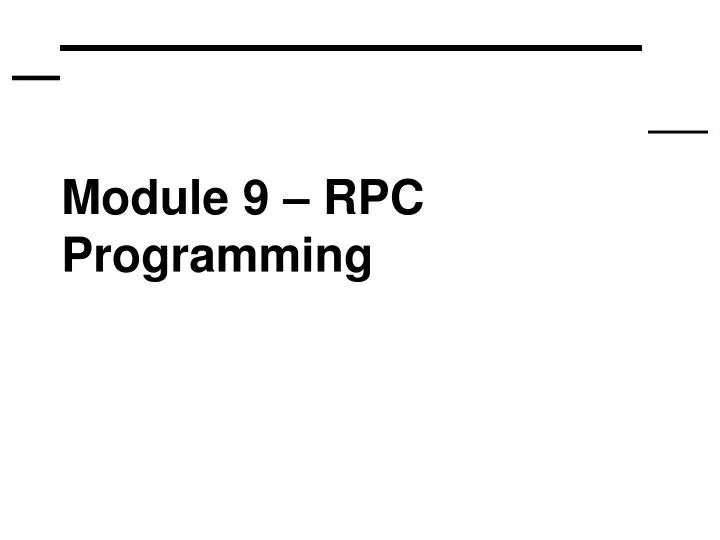 module 9 rpc programming