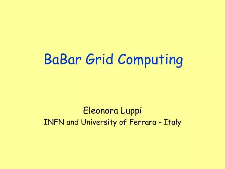 babar grid computing