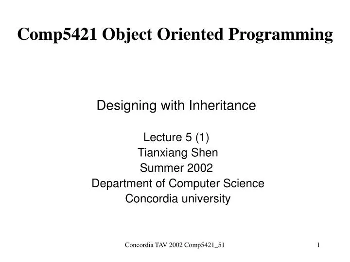comp5421 object oriented programming