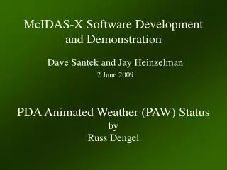 McIDAS-X Software Development and Demonstration