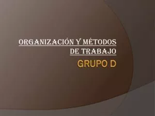 organizaci n y m todos de trabajo