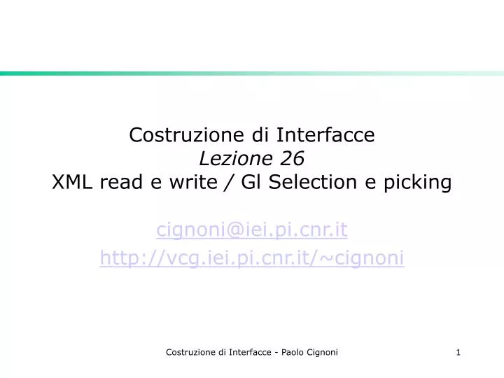 costruzione di interfacce lezione 26 xml read e write gl selection e picking