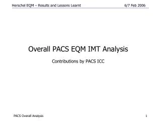 Overall PACS EQM IMT Analysis Contributions by PACS ICC