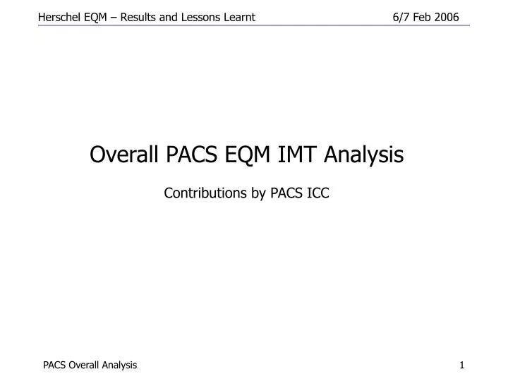 overall pacs eqm imt analysis contributions by pacs icc